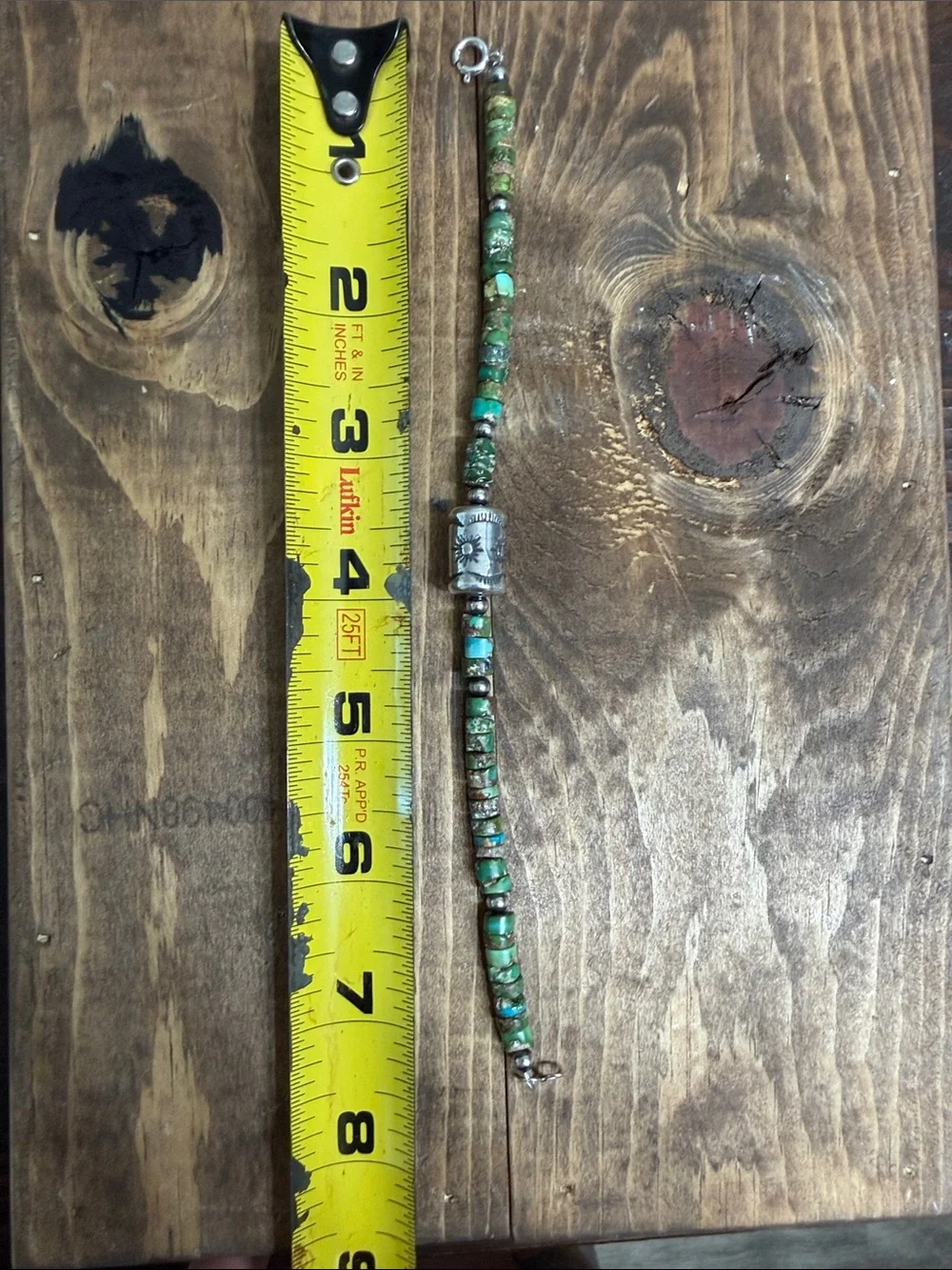Native Sterling Silver Stamped Barrel Bracelet